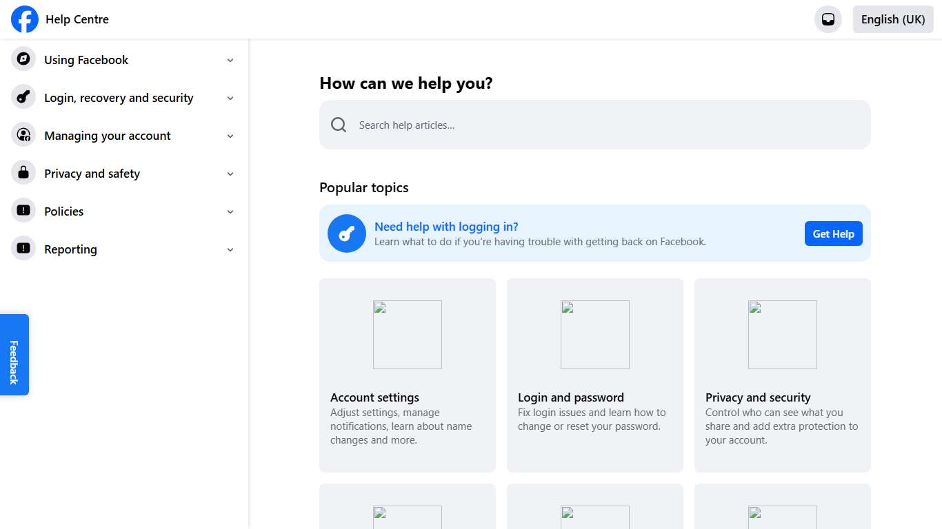 Facebook Help Centre